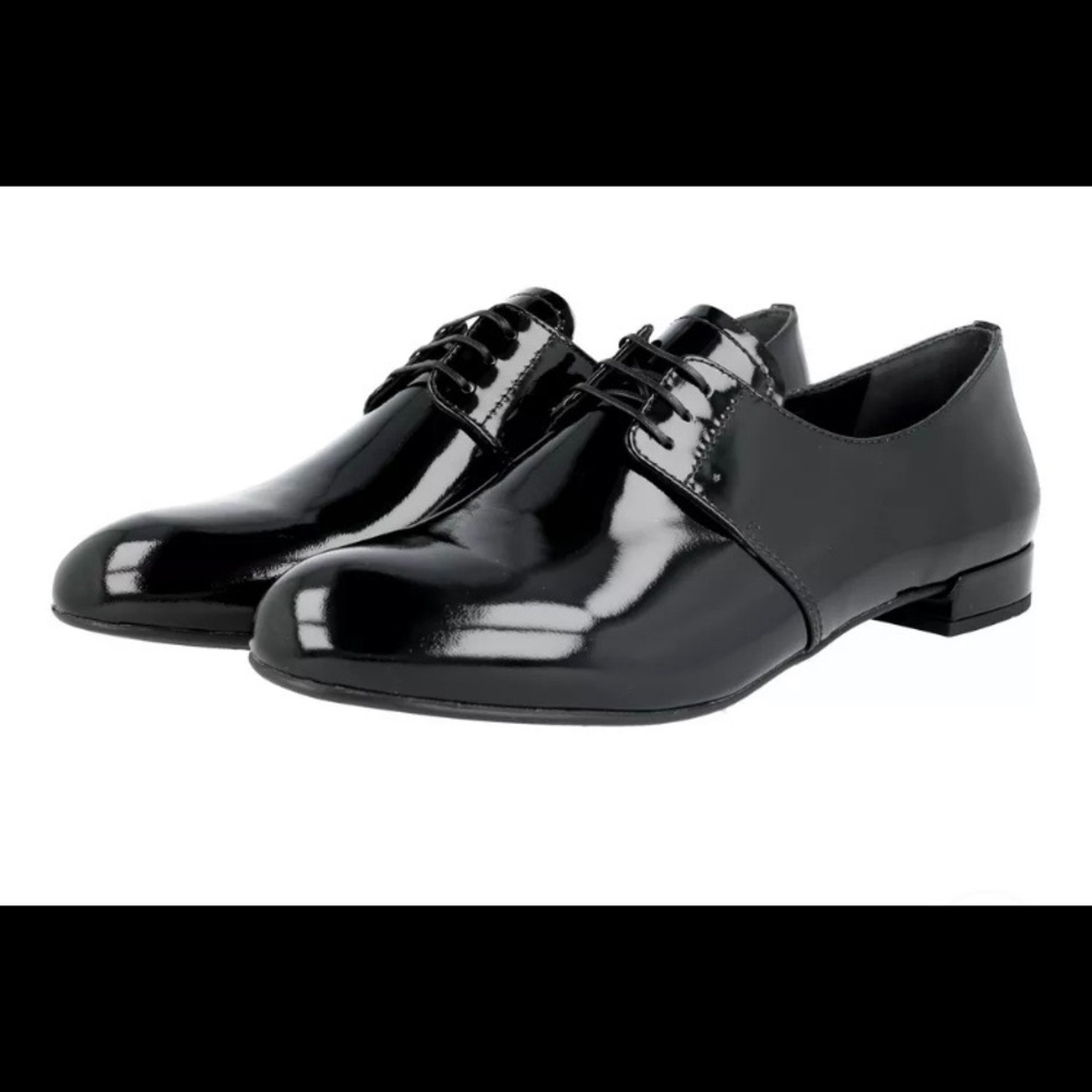 BrandNew Prada DNC645 Lace-up Patent Leather Flats